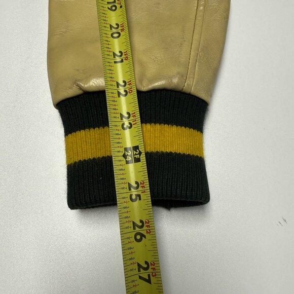 Vintage Sand Knit Doe Lon Letterman Varsity Jacket Mens 40 21x25 Chain Stitch - Picture 16 of 16